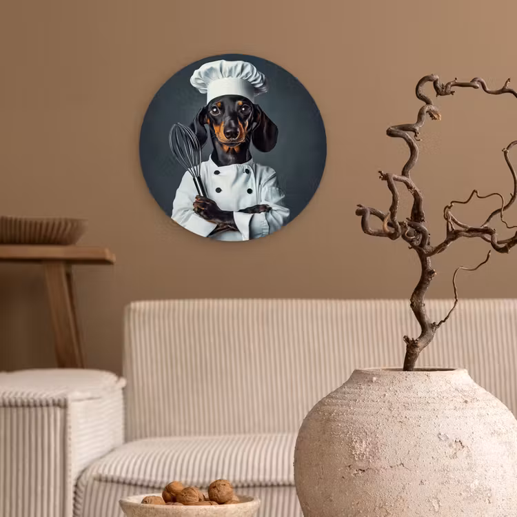 Wandcirkel - Glas - Hond - Garde - Kok — 2