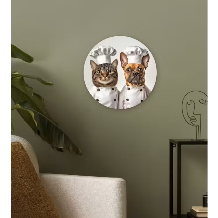 Wandcirkel - Glas - Kat - Hond - Kokskleding — 3