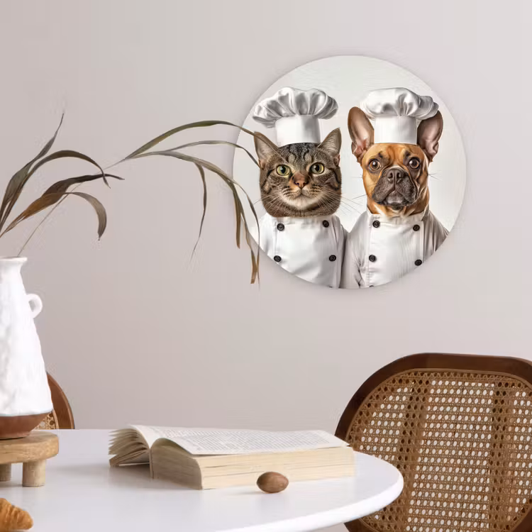 Wandcirkel - Glas - Kat - Hond - Kokskleding — 4
