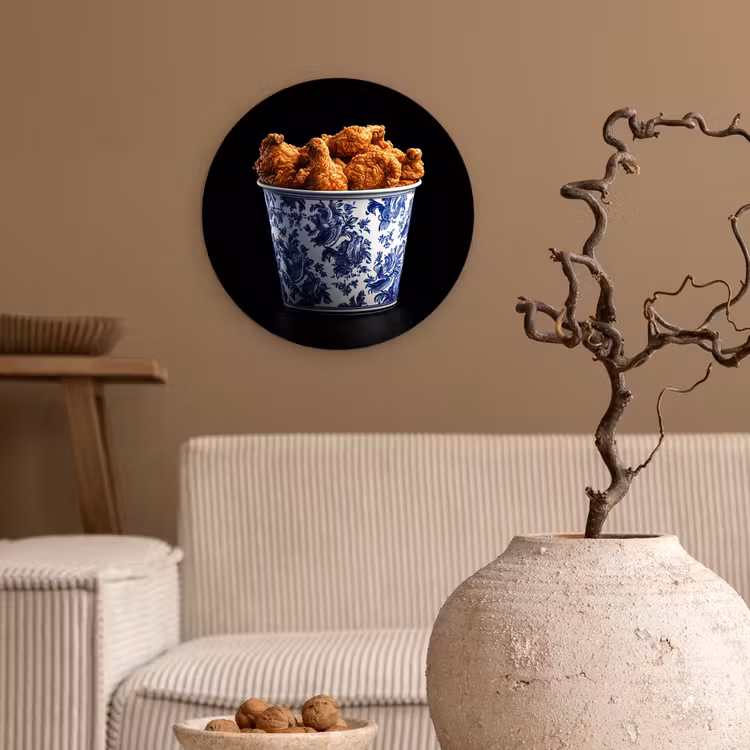 Wandcirkel - Glas - Kip - Bucket - Delfts blauw - Lekker — 2