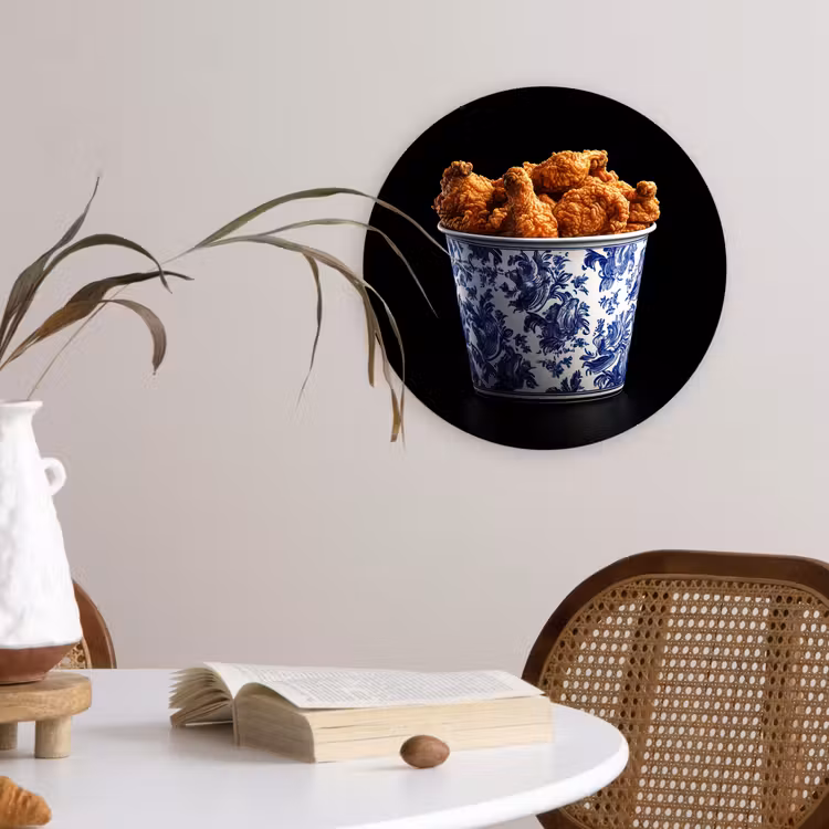 Wandcirkel - Glas - Kip - Bucket - Delfts blauw - Lekker — 4