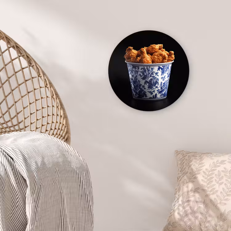 Wandcirkel - Glas - Kip - Bucket - Delfts blauw - Lekker — 5