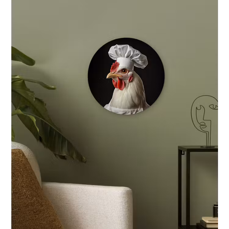 Wandcirkel - Glas - Kok - Rood - Kip — 3