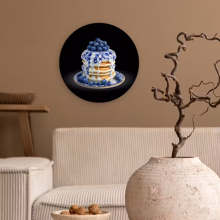 Wandcirkel - Glas - Pannenkoeken - Blauwe Bessen - Bord — 2