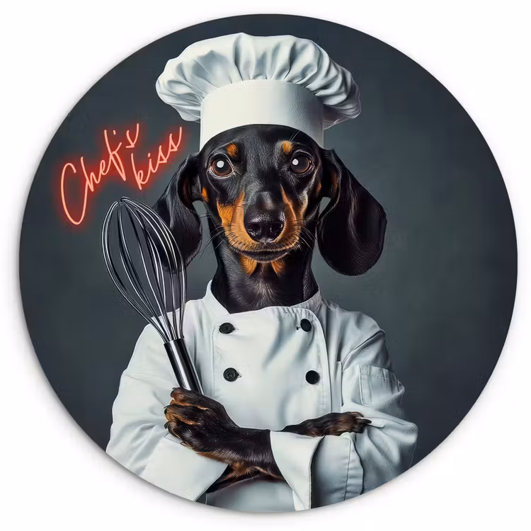 Wandcirkel - Glas - Quote - Neon - Hond - Kokskleding — 1