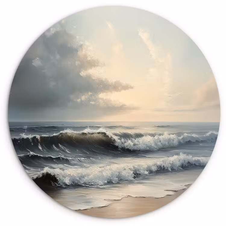 Wandcirkel - Glas - Strand - Zee - Zonsondergang — 1