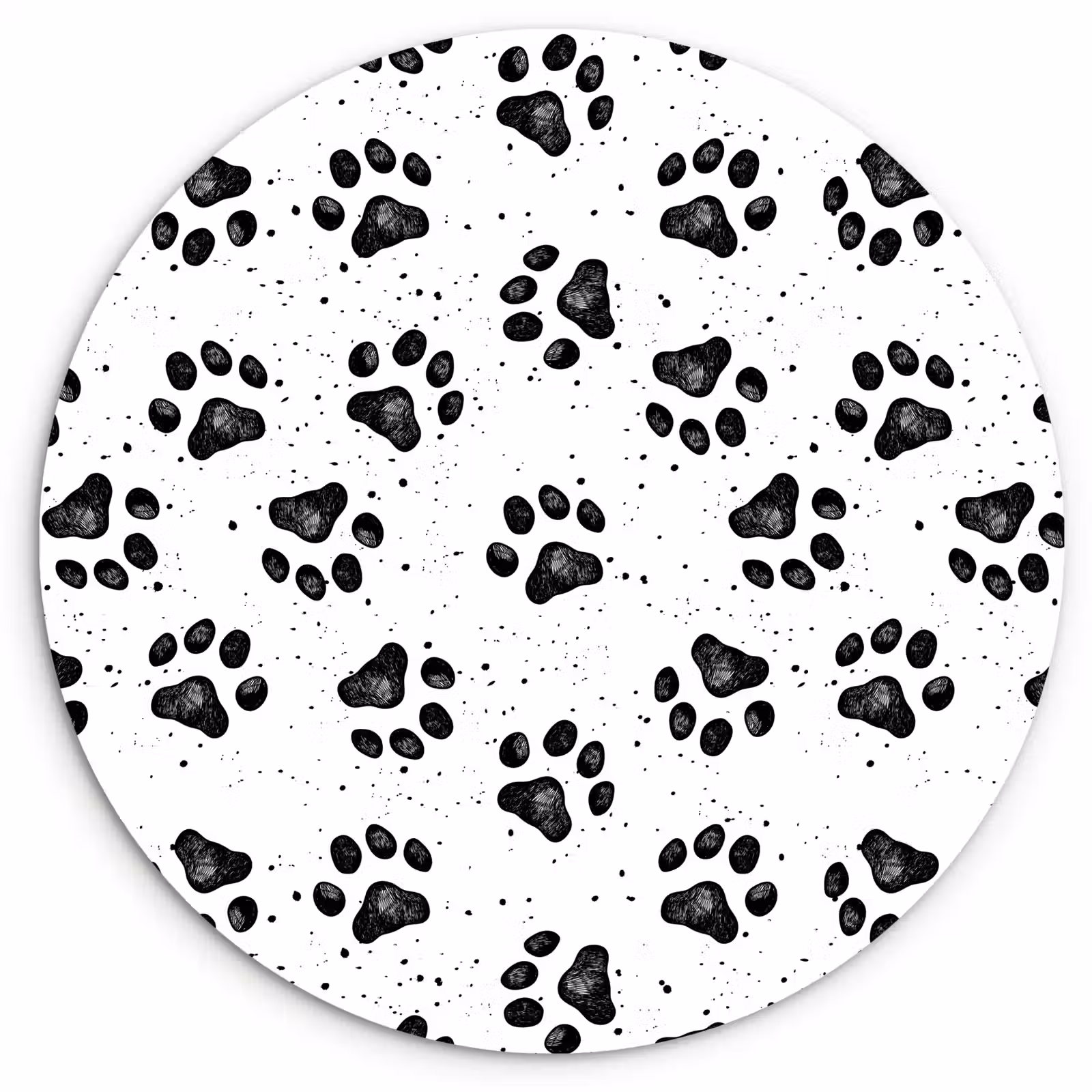 Wandcirkel - Glas - Paw - Pattern -Black — 1