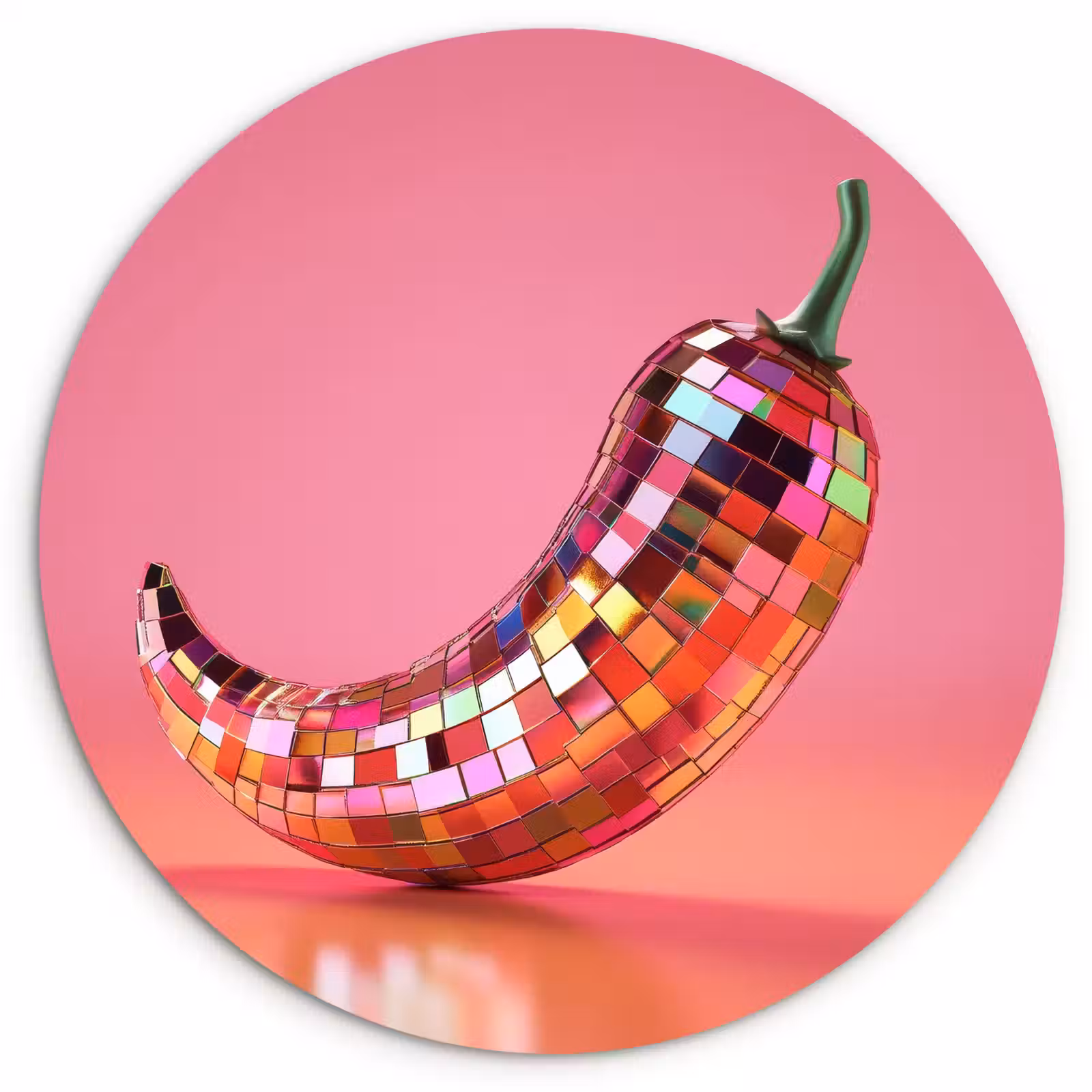 Wandcirkel - Glas - Peper - Disco - Rood - Glitter — 1