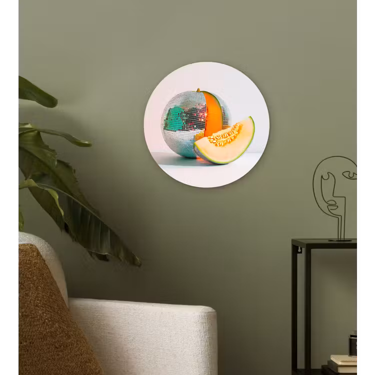 Wandcirkel - Glas - Disco - Discobal - Meloen - Pastel — 3