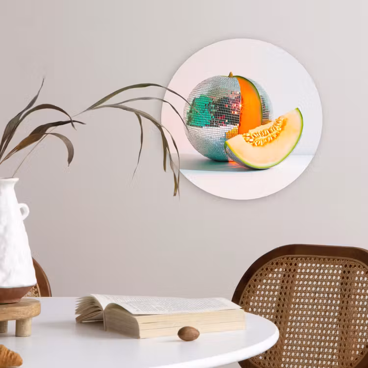 Wandcirkel - Glas - Disco - Discobal - Meloen - Pastel — 4