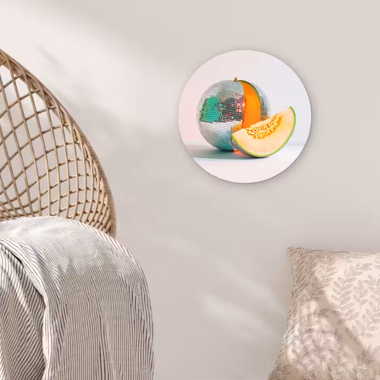Wandcirkel - Glas - Disco - Discobal - Meloen - Pastel — 5