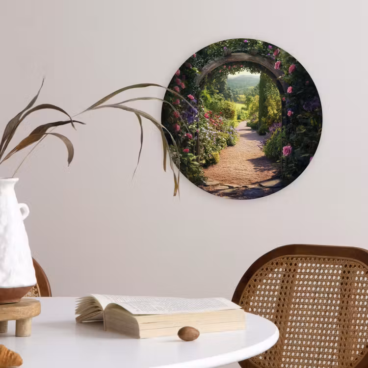 Wandcirkel - Glas - Doorkijk - Bloemen - Natuur - Rozenboog — 4