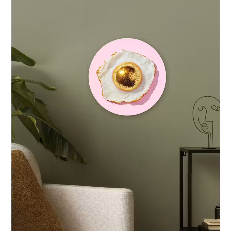 Wandcirkel - Glas - Ei - Disco - Ontbijt - Glitter — 3