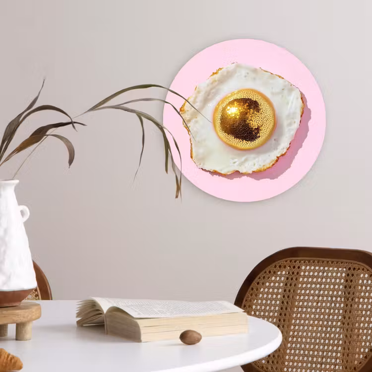 Wandcirkel - Glas - Ei - Disco - Ontbijt - Glitter — 4