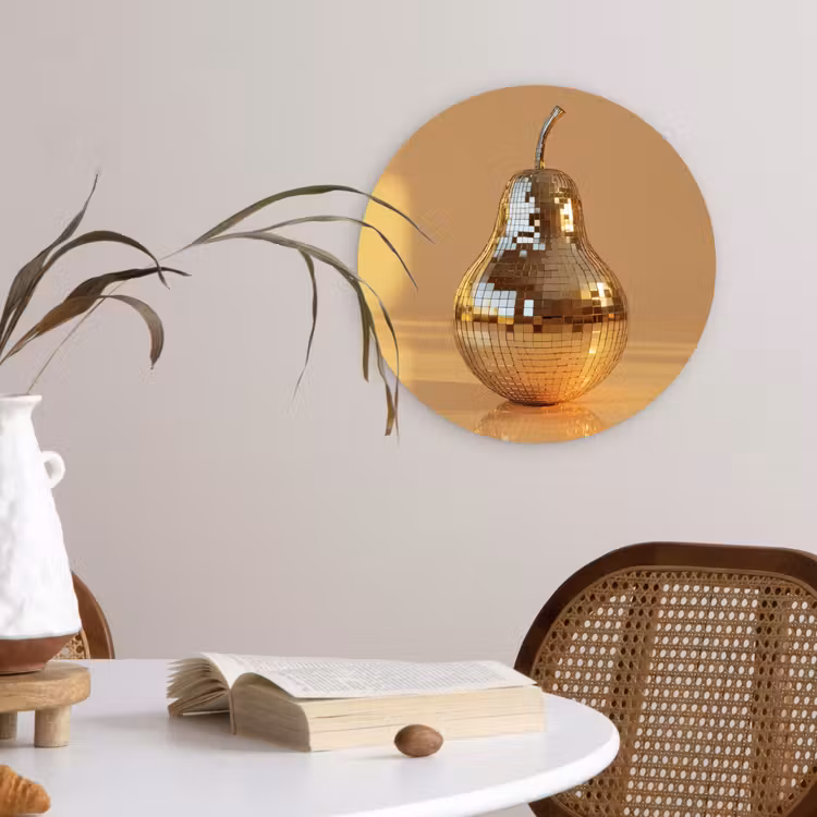 Wandcirkel - Glas - Goud - Disco - Glitter - Peer — 4