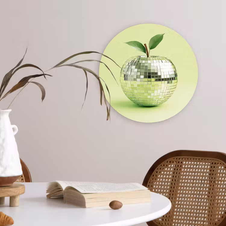 Wandcirkel - Glas - Groen - Disco - Decoratie - Appel — 4