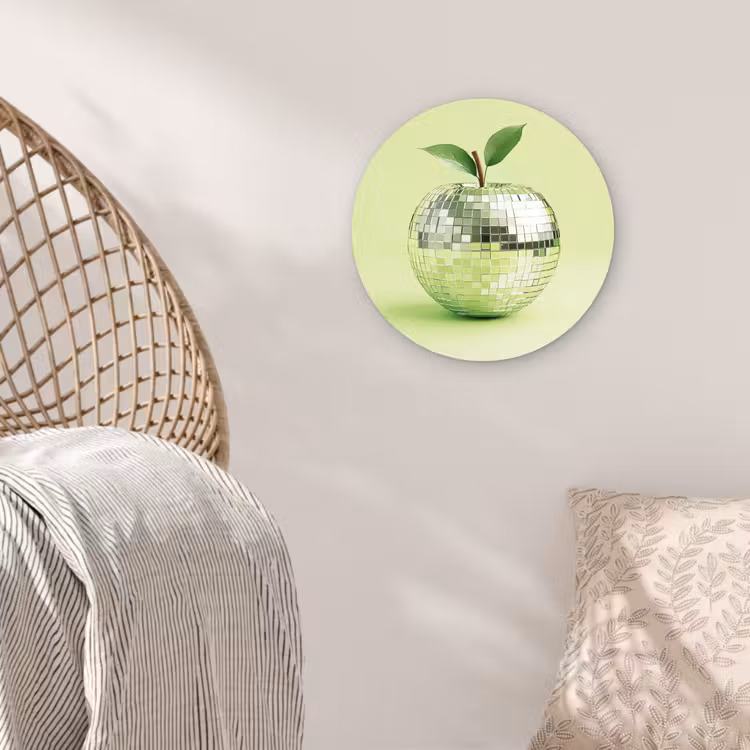 Wandcirkel - Glas - Groen - Disco - Decoratie - Appel — 5