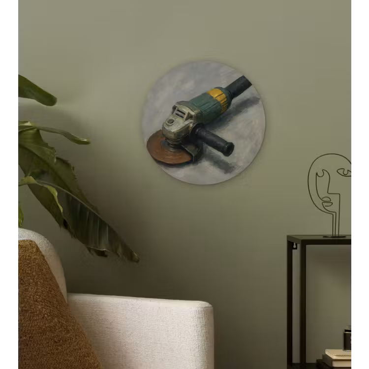 Wandcirkel - Glas - Haakse slijper - Schilderij - Gereedschap — 3