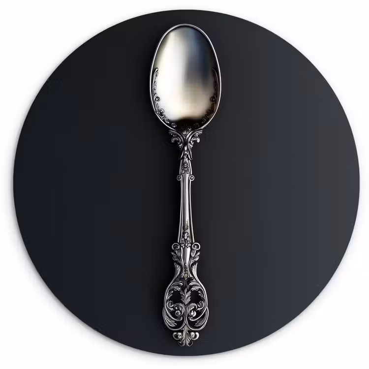 Wandcirkel - Glas - Lepel - Zilver - Metaal — 1