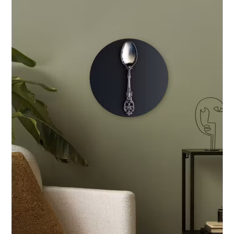Wandcirkel - Glas - Lepel - Zilver - Metaal — 3