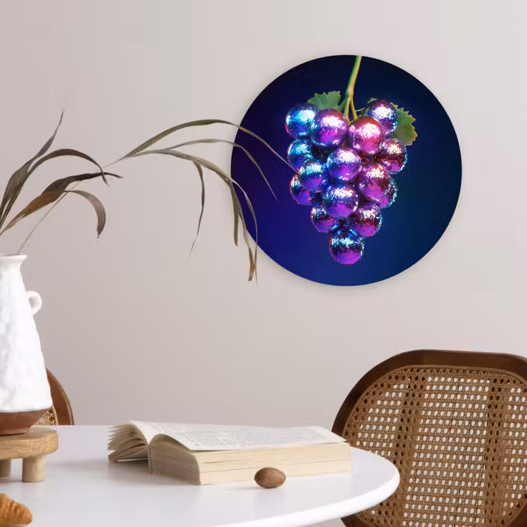 Wandcirkel - Glas - Paars - Disco - Feest - Druif — 4