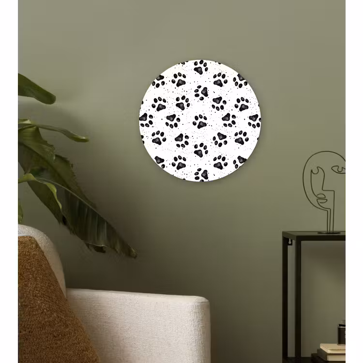 Wandcirkel - Glas - Paw - Pattern -Black — 3