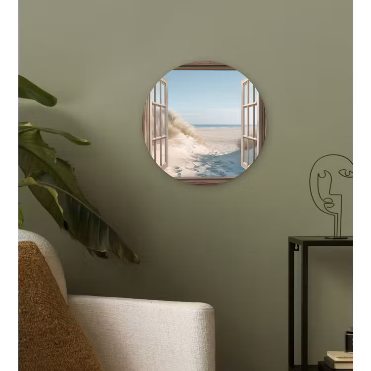 Wandcirkel - Glas - Doorkijk - Helmgras - Duinen - Zee - Landschap — 3
