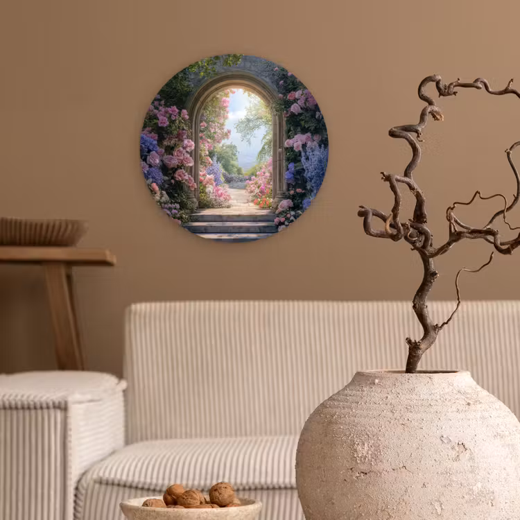 Wandcirkel - Glas - Doorkijk - Rozen - Vintage - Bloemen — 2