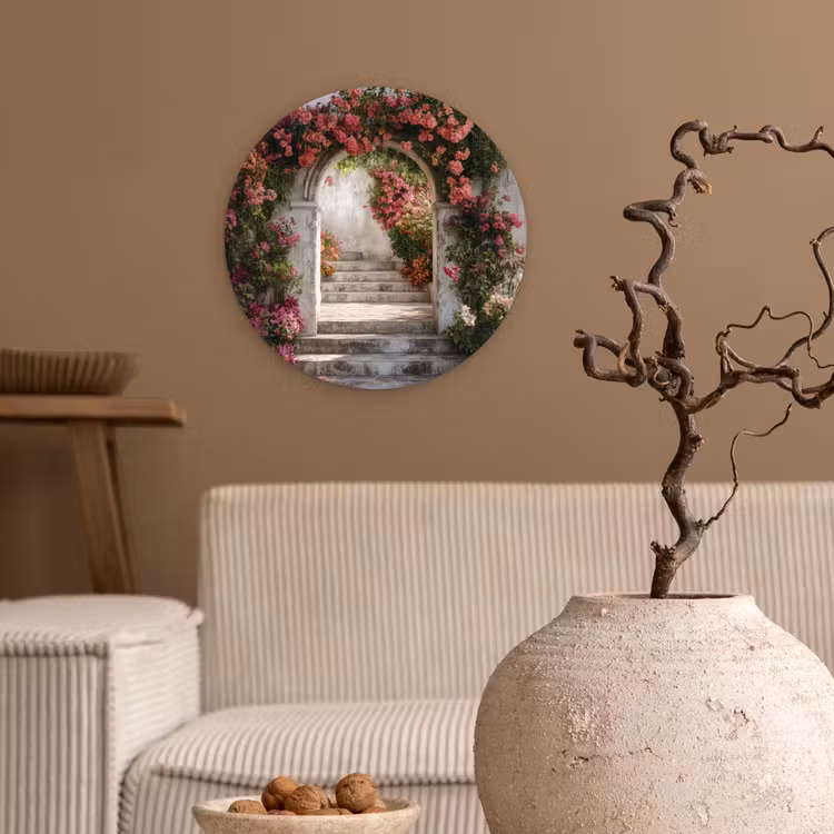 Wandcirkel - Glas - Doorkijk - Rozen - Vintage - Poort — 2