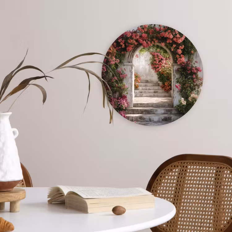 Wandcirkel - Glas - Doorkijk - Rozen - Vintage - Poort — 4
