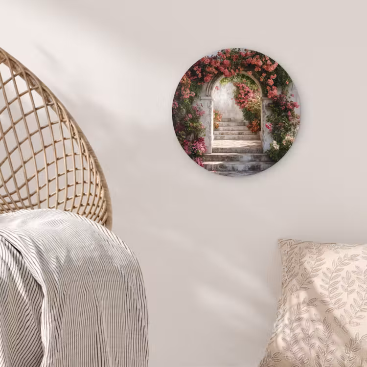 Wandcirkel - Glas - Doorkijk - Rozen - Vintage - Poort — 5