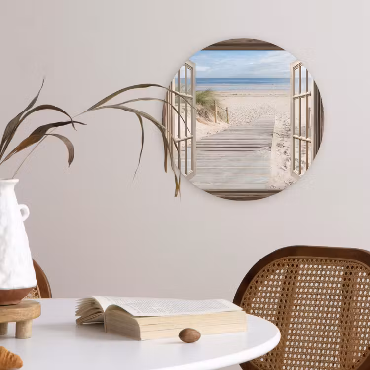 Wandcirkel - Glas - Doorkijk - Strand - Duinen - Pad - Landschap — 4