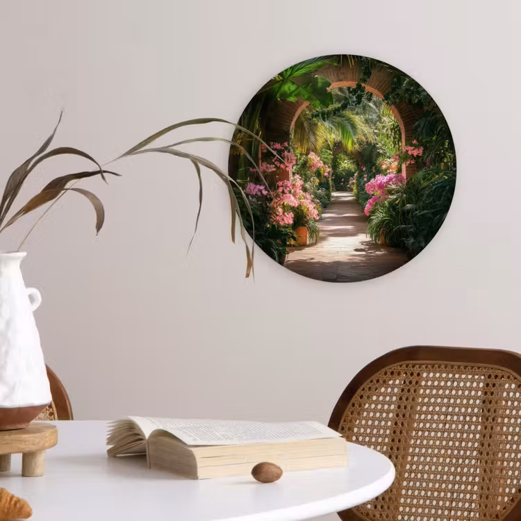Wandcirkel - Glas - Doorkijk - Tropisch - Bloemen - Natuur — 4