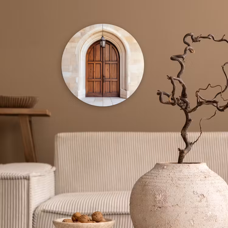 Wandcirkel - Glas - Houten - Deur - Lantaarn — 2