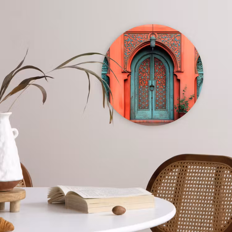 Wandcirkel - Glas - Lantaarn - Deur - Turquoise — 4