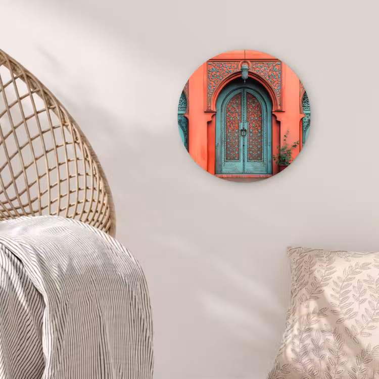 Wandcirkel - Glas - Lantaarn - Deur - Turquoise — 5
