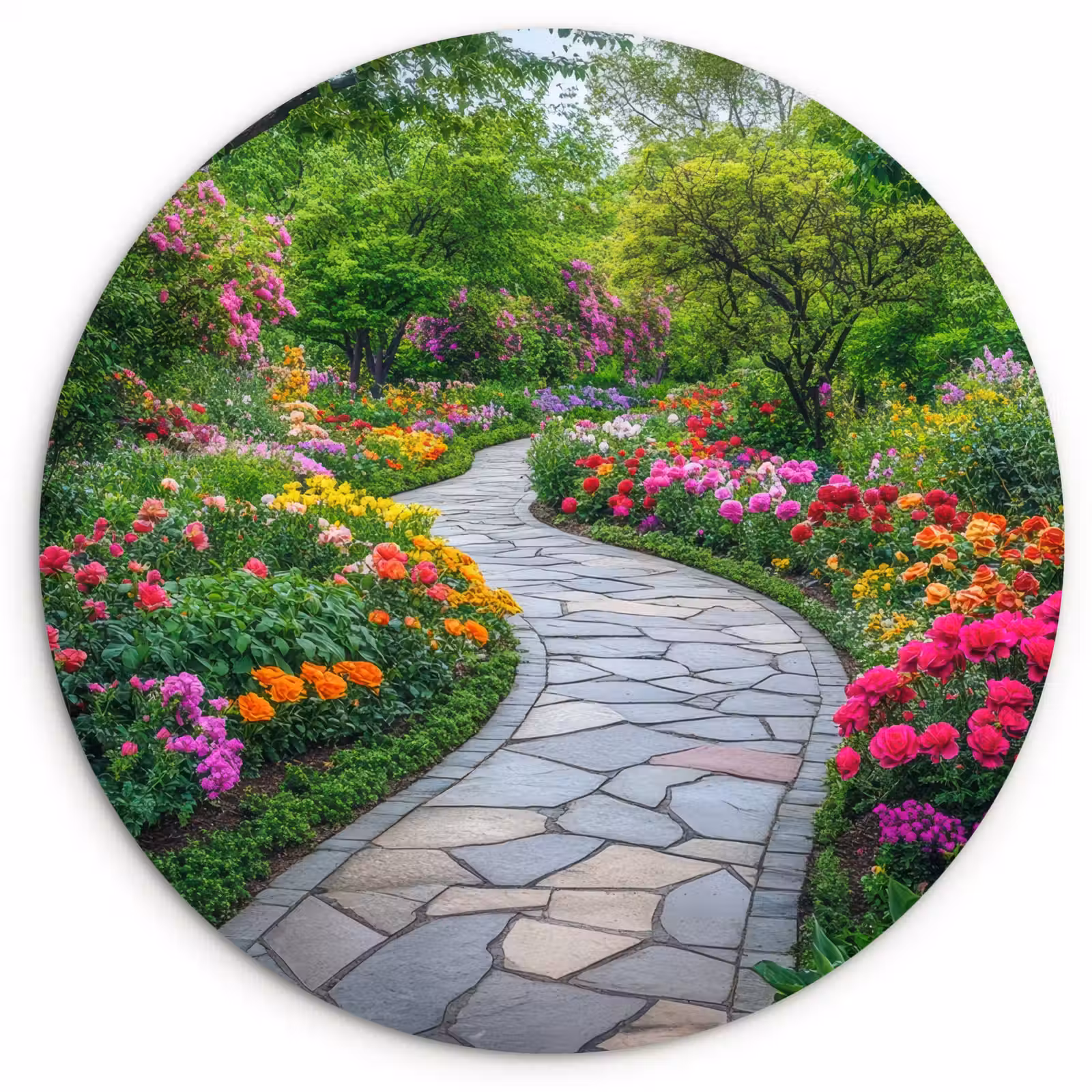 Wandcirkel - Glas - Park - Bloemen - Tuin — 1