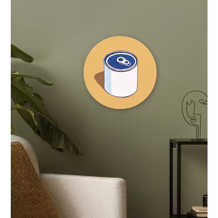 Wandcirkel - Glas - Blikje - Minimalistisch - Blauw - Illustratie — 3