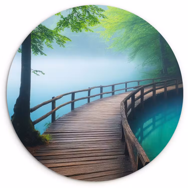 Wandcirkel - Glas - Brug - Water - Rivier - Bos — 1