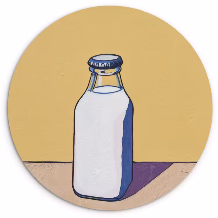 Wandcirkel - Glas - Glazen - Fles - Illustratie - Melk — 1