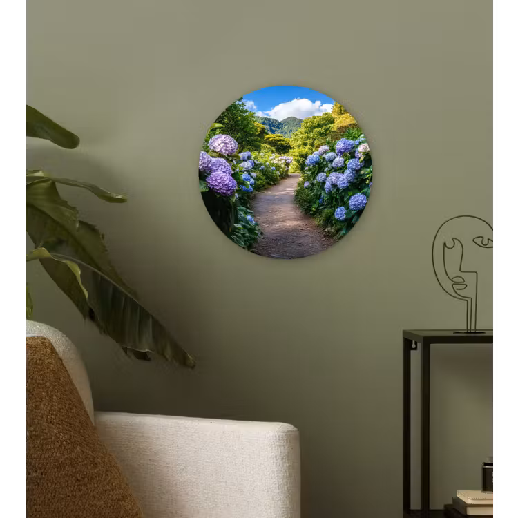 Wandcirkel - Glas - Hortsensia - Pad - Bloemen — 3