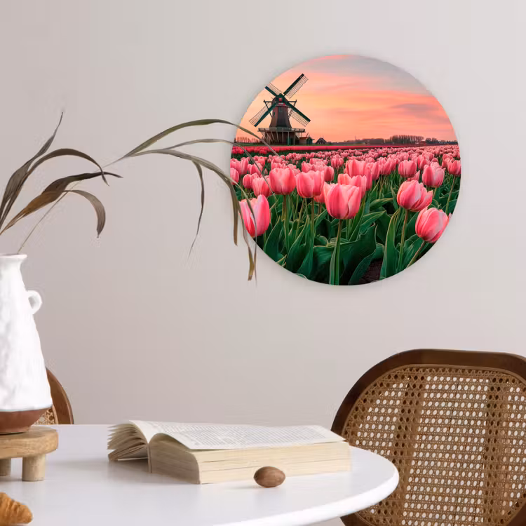 Wandcirkel - Glas - Tulpen - Molen - Nederland — 4