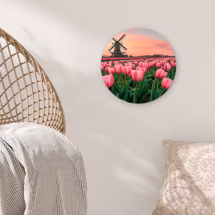 Wandcirkel - Glas - Tulpen - Molen - Nederland — 5