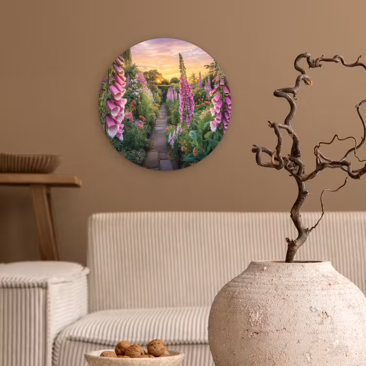 Wandcirkel - Glas - Vingerhoedskruid - Bloemen - Tuin — 2