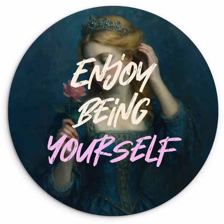 Wandcirkel - Glas - Vrouw - Roos - Quote — 1