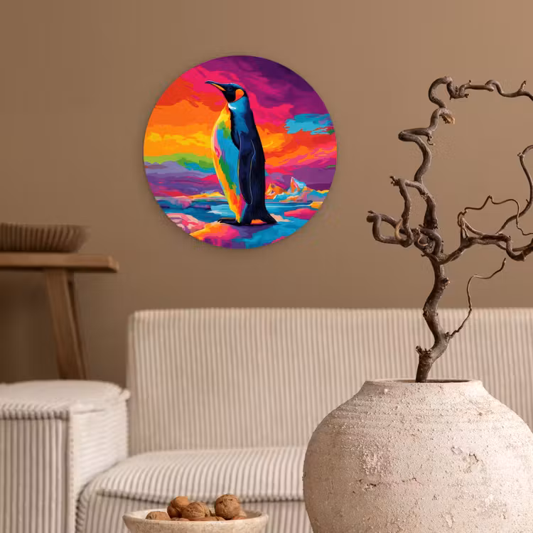Wandcirkel - Glas - Ijsschots - Pinguïn - Abstract - Lucht — 2