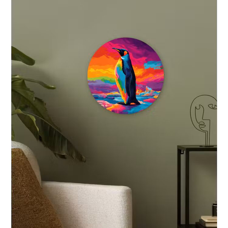 Wandcirkel - Glas - Ijsschots - Pinguïn - Abstract - Lucht — 3