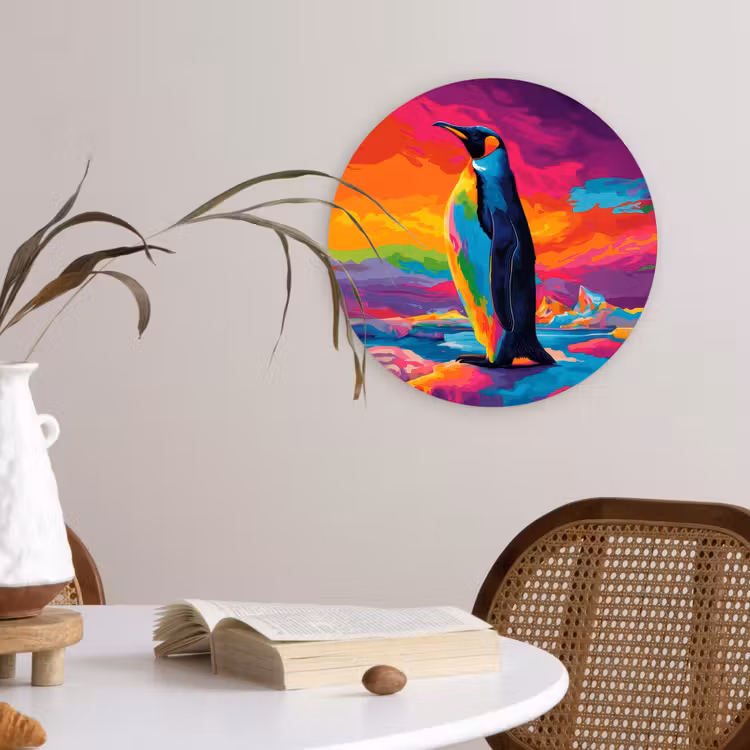 Wandcirkel - Glas - Ijsschots - Pinguïn - Abstract - Lucht — 4