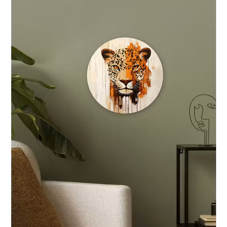 Wandcirkel - Glas - Luipaard - Symmetrisch - Strepen — 3