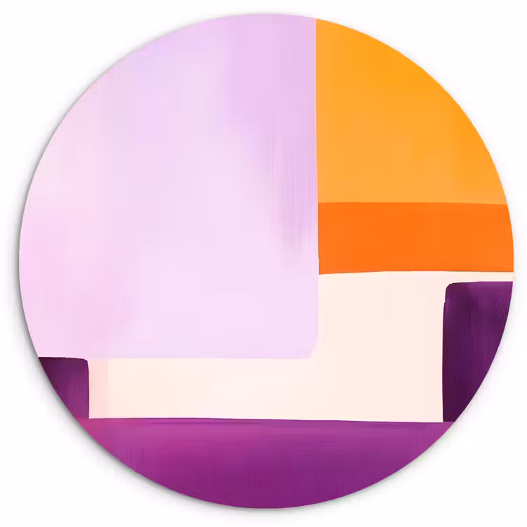Wandcirkel - Glas - Vlakken - Abstract - Rechthoekig - Oranje — 1